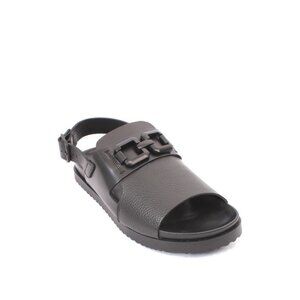 Mariano Paoletti 324a Black Leather Slides Men Comfort Sandals